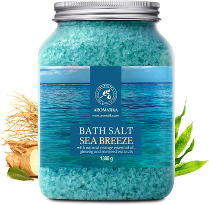Bath Sea Salt 1300G - Sea Breeze Salt - Ocean Breeze - Natural Bath Sea Salts - Best for Good Sleep - Relaxing - Calming - Body Care - Beauty - Aromatherapy