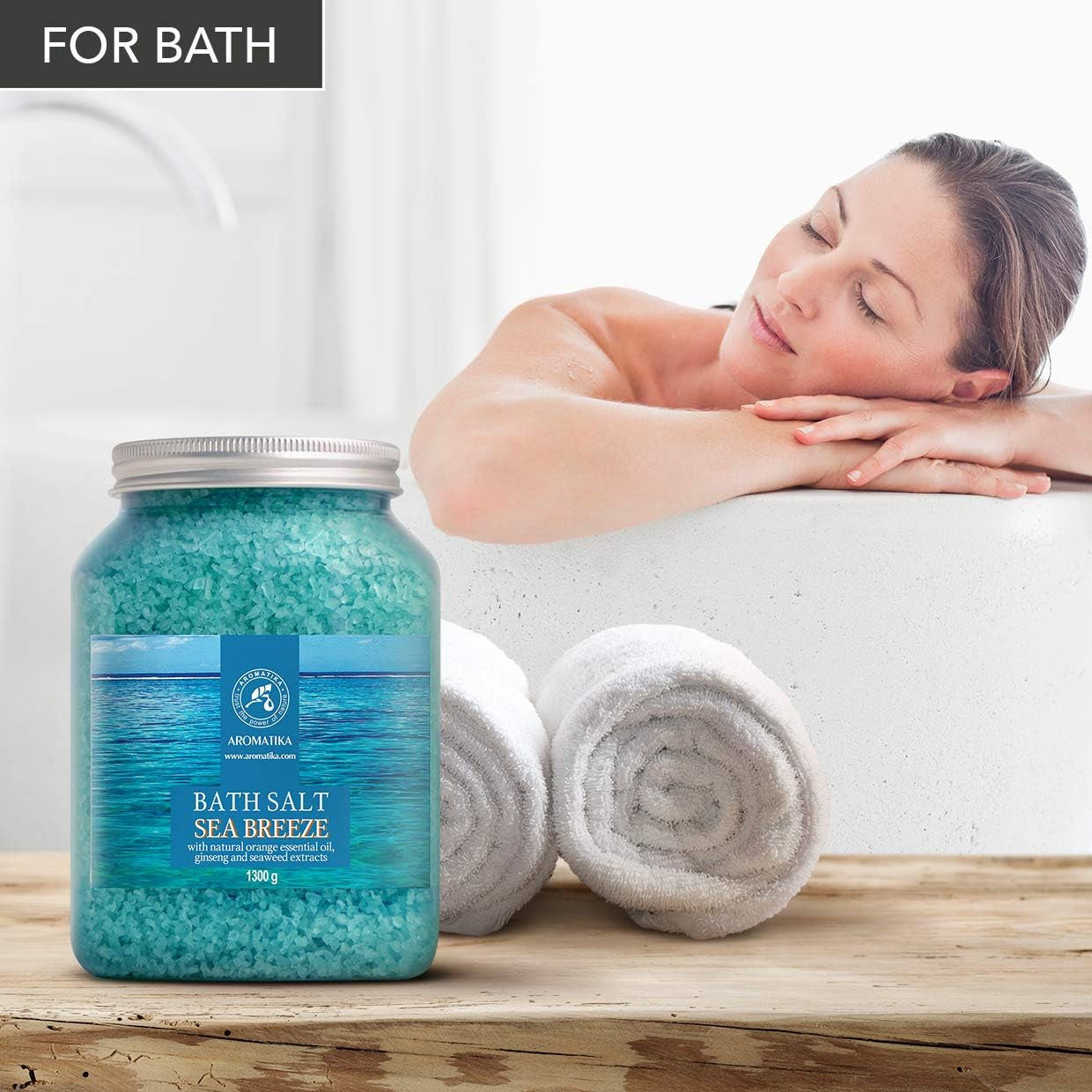 Bath Sea Salt 1300G - Sea Breeze Salt - Ocean Breeze - Natural Bath Sea Salts - Best for Good Sleep - Relaxing - Calming - Body Care - Beauty - Aromatherapy