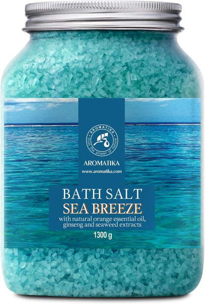 Bath Sea Salt 1300G - Sea Breeze Salt - Ocean Breeze - Natural Bath Sea Salts - Best for Good Sleep - Relaxing - Calming - Body Care - Beauty - Aromatherapy