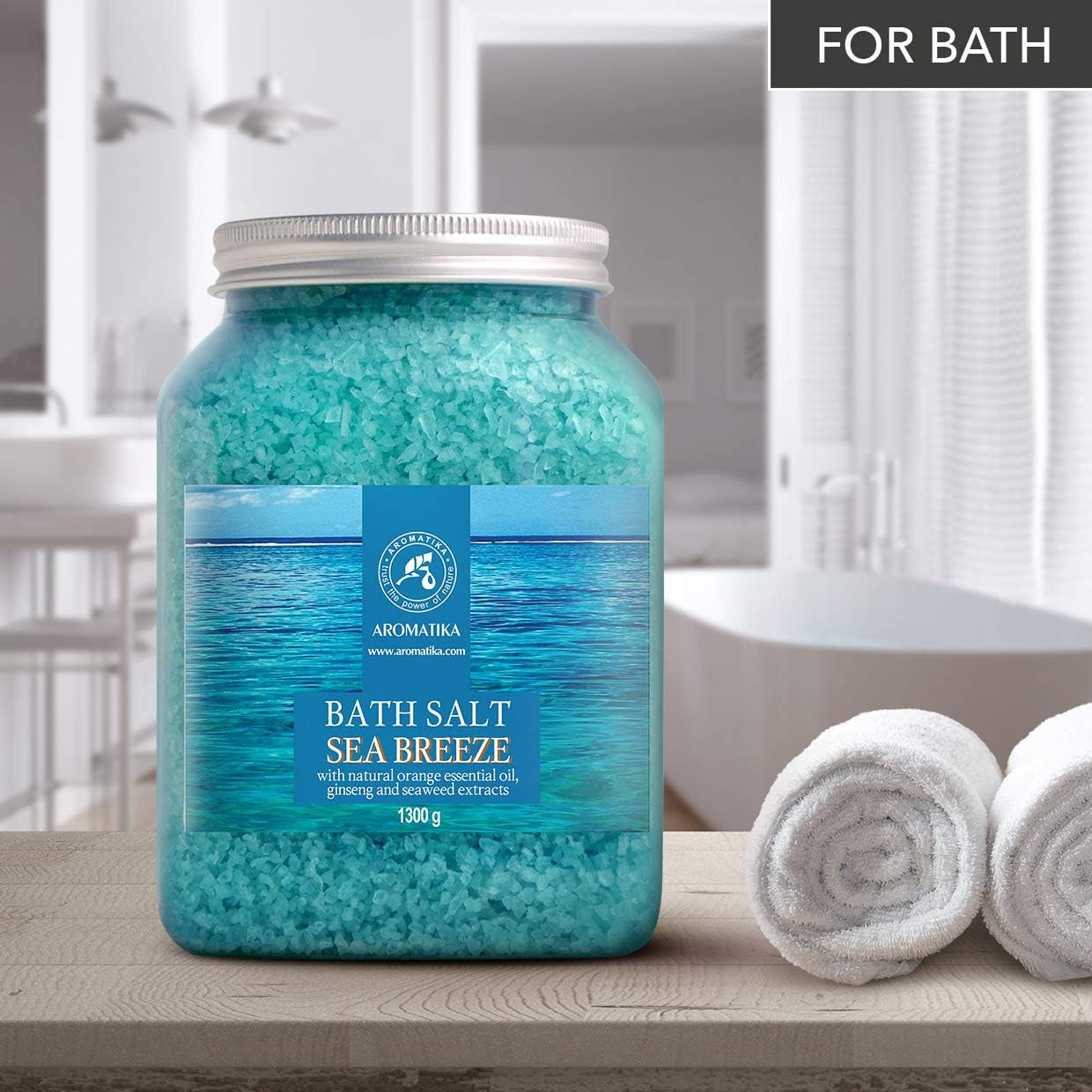 Bath Sea Salt 1300G - Sea Breeze Salt - Ocean Breeze - Natural Bath Sea Salts - Best for Good Sleep - Relaxing - Calming - Body Care - Beauty - Aromatherapy